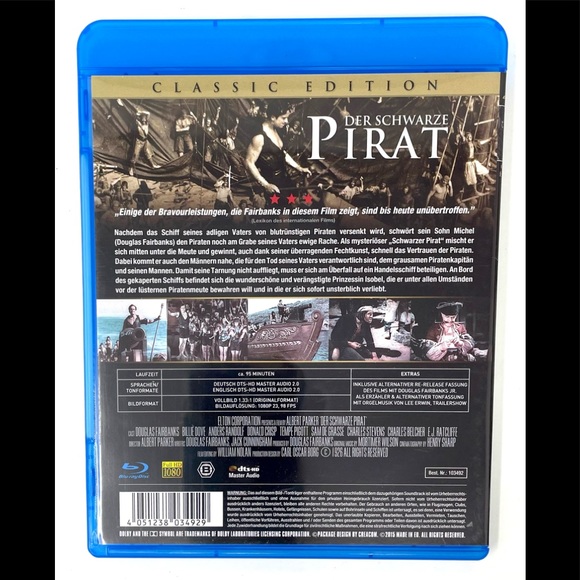 🛍️SALE🛍️ Der Schwarze Pirat 1926 (The Black Pirate) (Import Blu-ray) - Picture 2 of 4